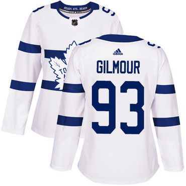 Personalized Women’s Toronto Maple Leafs #93 Doug Gilmour White Authentic 2018 Stadium Series Stitched NHL Jersey