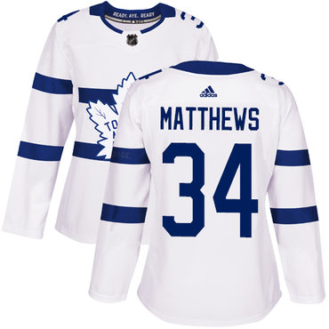Personalized Women’s Toronto Maple Leafs #34 Auston Matthews White Authentic 2018 Stadium Series Stitched NHL Jersey