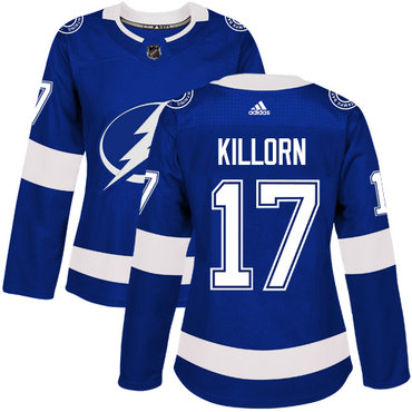 Personalized Women’s Tampa Bay Lightning #17 Alex Killorn Blue Home Authentic Stitched NHL Jersey