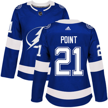 Personalized Women’s Tampa Bay Lightning #21 Brayden Point Blue Home Authentic Stitched NHL Jersey