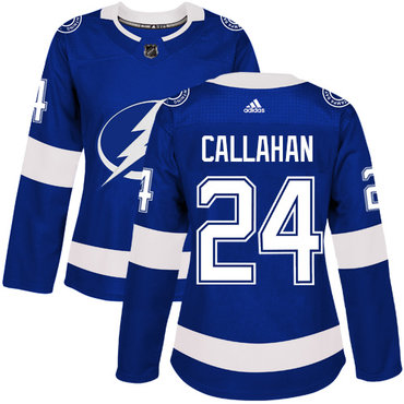 Personalized Women’s Tampa Bay Lightning #24 Ryan Callahan Blue Home Authentic Stitched NHL Jersey