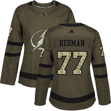 Personalized Women’s Tampa Bay Lightning #77 Victor Hedman Green Salute to Service Stitched NHL Jersey