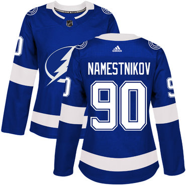 Personalized Women’s Tampa Bay Lightning #90 Vladislav Namestnikov Blue Home Authentic Stitched NHL Jersey