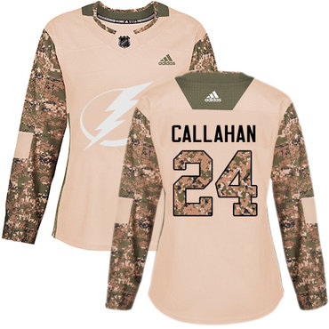 Personalized Women’s Tampa Bay Lightning #24 Ryan Callahan Camo Authentic 2017 Veterans Day Stitched NHL Jersey