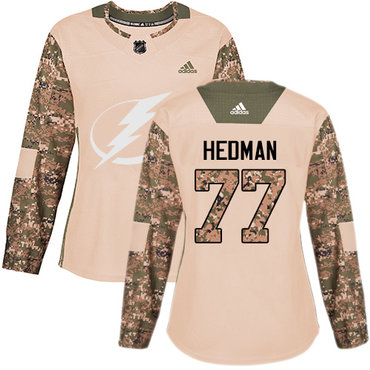 Personalized Women’s Tampa Bay Lightning #77 Victor Hedman Camo Authentic 2017 Veterans Day Stitched NHL Jersey
