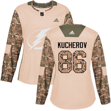 Personalized Women’s Tampa Bay Lightning #86 Nikita Kucherov Camo Authentic 2017 Veterans Day Stitched NHL Jersey