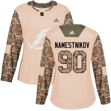 Personalized Women’s Tampa Bay Lightning #90 Vladislav Namestnikov Camo Authentic 2017 Veterans Day Stitched NHL Jersey