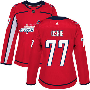 Personalized Women’s Washington Capitals #77 T.J Oshie Red Home Authentic Stitched NHL Jersey
