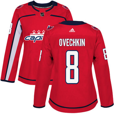 Personalized Women’s Washington Capitals #8 Alex Ovechkin Red Home Authentic Stitched NHL Jersey