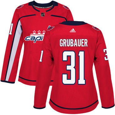 Personalized Women’s Washington Capitals #31 Philipp Grubauer Red Home Authentic Stitched NHL Jersey