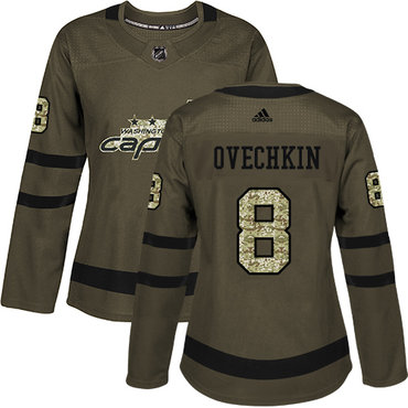 Personalized Women’s Washington Capitals #8 Alex Ovechkin Green Salute to Service Stitched NHL Jersey