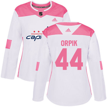 Personalized Women’s Washington Capitals #44 Brooks Orpik White Pink Authentic Fashion Stitched NHL Jersey