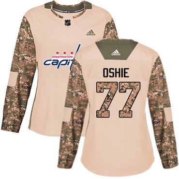 Personalized Women’s Washington Capitals #77 T.J. Oshie Camo Authentic 2017 Veterans Day Stitched NHL Jersey