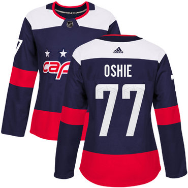 Personalized Women’s Washington Capitals #77 T.J. Oshie Navy Authentic 2018 Stadium Series Stitched NHL Jersey
