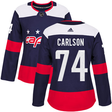 Personalized Women’s Washington Capitals #74 John Carlson Navy Authentic 2018 Stadium Series Stitched NHL Jersey