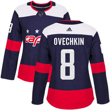 Personalized Women’s Washington Capitals #8 Alex Ovechkin Navy Authentic 2018 Stadium Series Stitched NHL Jersey