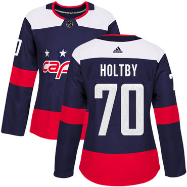 Personalized Women’s Washington Capitals #70 Braden Holtby Navy Authentic 2018 Stadium Series Stitched NHL Jersey