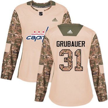 Personalized Women’s Washington Capitals #31 Philipp Grubauer Camo Authentic 2017 Veterans Day Stitched NHL Jersey