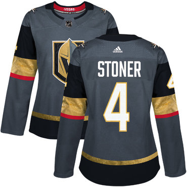 Personalized Women’s Vegas Golden Knights #4 Clayton Stoner Grey Home Authentic Stitched NHL Jersey