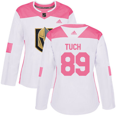 Personalized Women’s Vegas Golden Knights #89 Alex Tuch White Pink Authentic Fashion Stitched NHL Jersey