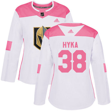 Personalized Women’s Vegas Golden Knights #38 Tomas Hyka White Pink Authentic Fashion Stitched NHL Jersey