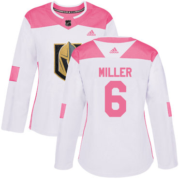 Personalized Women’s Vegas Golden Knights #6 Colin Miller White Pink Authentic Fashion Stitched NHL Jersey