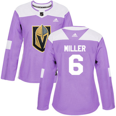 Personalized Women’s Vegas Golden Knights #6 Colin Miller Purple Authentic Fights Cancer Stitched NHL Jersey