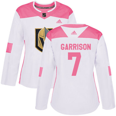Personalized Women’s Vegas Golden Knights #7 Jason Garrison White Pink Authentic Fashion Stitched NHL Jersey