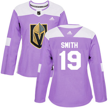Personalized Women’s Vegas Golden Knights #19 Reilly Smith Purple Authentic Fights Cancer Stitched NHL Jersey