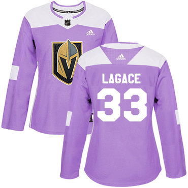 Personalized Women’s Vegas Golden Knights #33 Maxime Lagace Purple Authentic Fights Cancer Stitched NHL Jersey