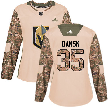 Personalized Women’s Vegas Golden Knights #35 Oscar Dansk Camo Authentic 2017 Veterans Day Stitched NHL Jersey