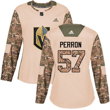 Personalized Women’s Vegas Golden Knights #57 David Perron Camo Authentic 2017 Veterans Day Stitched NHL Jersey