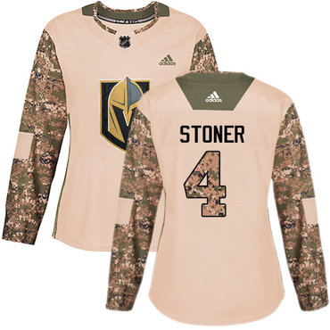 Personalized Women’s Vegas Golden Knights #4 Clayton Stoner Camo Authentic 2017 Veterans Day Stitched NHL Jersey