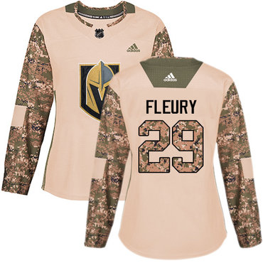 Personalized Women’s Vegas Golden Knights #29 Marc-Andre Fleury Camo Authentic 2017 Veterans Day Stitched NHL Jersey