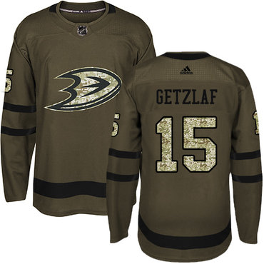 Personalized Youth Anaheim Ducks #15 Ryan Getzlaf Green Salute to Service Stitched NHL Jersey
