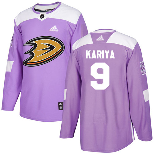 Personalized Youth Anaheim Ducks #9 Paul Kariya Purple Authentic Fights Cancer Stitched NHL Jersey