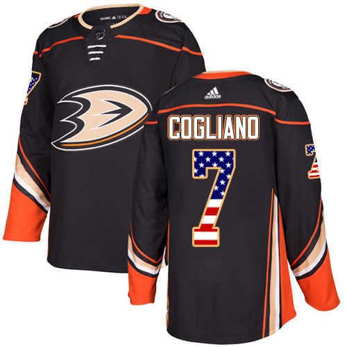 Personalized Youth Anaheim Ducks #7 Andrew Cogliano Black Home Authentic USA Flag Stitched NHL Jersey