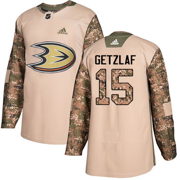 Personalized Youth Anaheim Ducks #15 Ryan Getzlaf Camo Authentic 2017 Veterans Day Stitched NHL Jersey