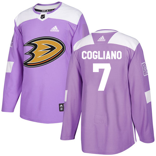 Personalized Youth Anaheim Ducks #7 Andrew Cogliano Purple Authentic Fights Cancer Stitched NHL Jersey