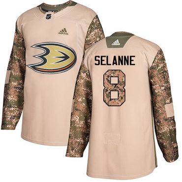 Personalized Youth Anaheim Ducks #8 Teemu Selanne Camo Authentic 2017 Veterans Day Stitched NHL Jersey
