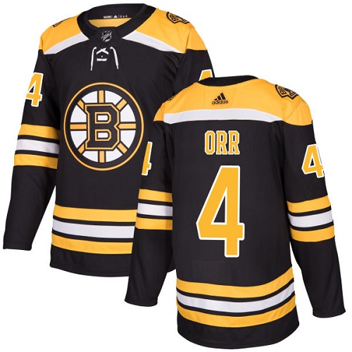 Personalized Youth Boston Bruins #4 Bobby Orr Black Home Authentic Youth Stitched NHL Jersey