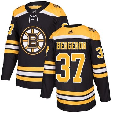 Personalized Youth Boston Bruins #37 Patrice Bergeron Black Home Authentic Youth Stitched NHL Jersey