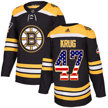Personalized Youth Boston Bruins #47 Torey Krug Black Home Authentic USA Flag Youth Stitched NHL Jersey