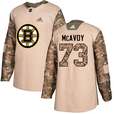 Personalized Youth Boston Bruins #73 Charlie McAvoy Camo Authentic 2017 Veterans Day Youth Stitched NHL Jersey