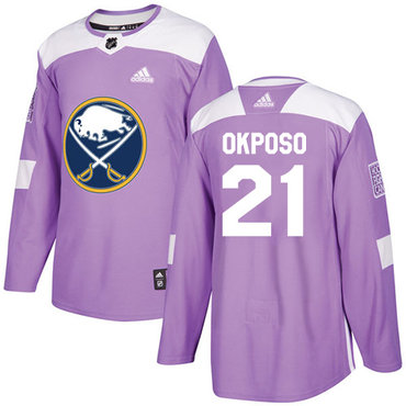 Personalized Youth Buffalo Sabres #21 Kyle Okposo Purple Authentic Fights Cancer Stitched NHL Jersey