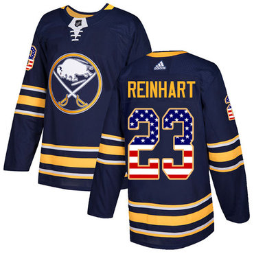 Personalized Youth Buffalo Sabres #23 Sam Reinhart Navy Blue Home Authentic USA Flag Stitched NHL Jersey