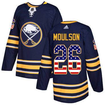 Personalized Youth Buffalo Sabres #26 Matt Moulson Navy Blue Home Authentic USA Flag Stitched NHL Jersey