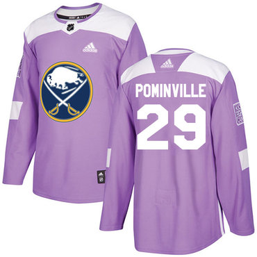 Personalized Youth Buffalo Sabres #29 Jason Pominville Purple Authentic Fights Cancer Stitched NHL Jersey