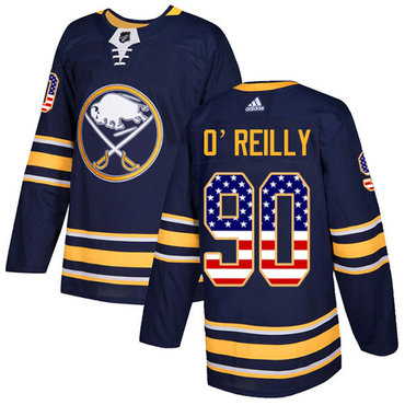 Personalized Youth Buffalo Sabres #90 Ryan O’Reilly Navy Blue Home Authentic USA Flag Stitched NHL Jersey