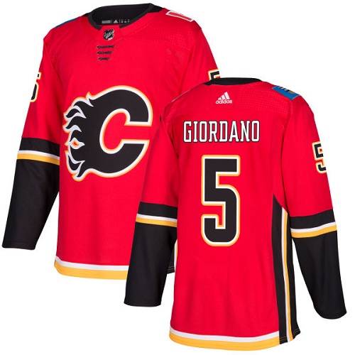Personalized Youth Calgary Flames #5 Mark Giordano Red Home Authentic Stitched NHL Jersey